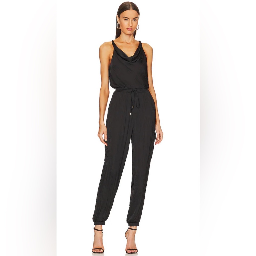 Steve Madden Black Cowl Neck Sleeveless Jumpsuit